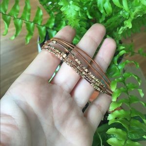 Fossil rose gold/brown bracelet
